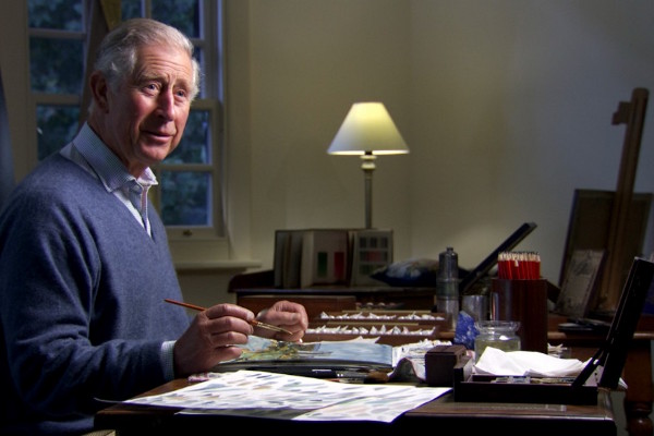 HRH The Prince of Wales during the filming of Royal Paintbox