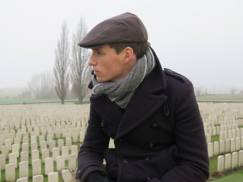 Eddie Redmayne at Tyne Cot Cemetery, Flanders. Photograph © www.foxtrotfilms.com