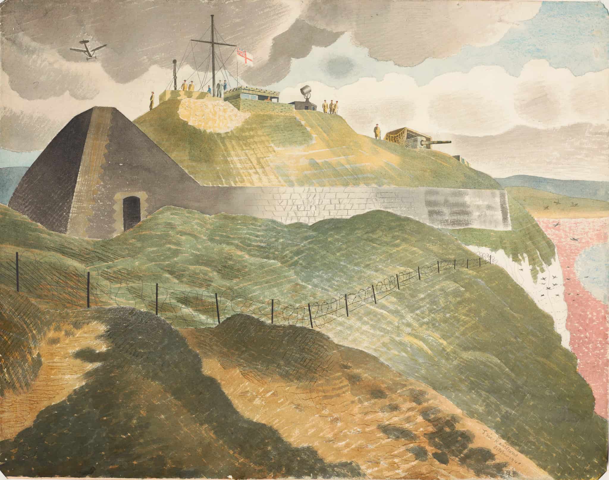  "Coastal Defences" (1940) by Eric Ravilious. Gift of the New Zealand Government. Courtesy Museum of New Zealand Te Papa Tongarewa.